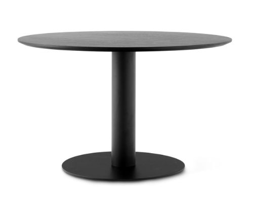 &Tradition In Between SK12 Dining Table Ø: 120 cm - Black Lacquered Oak/Black Base