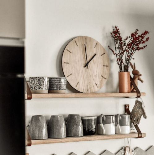 Hemverk Vægur Ø: 28 cm – Light Oak/Copper