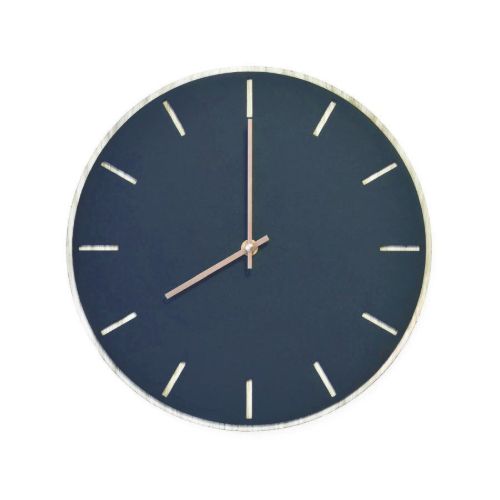 Hemverk Vægur Ø: 28 cm – Smokey Blue Oak/Copper