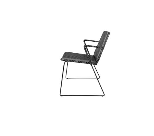 Cane-line Outdoor Vision Stol Inkl. Hyndesæt SH: 46 cm - Black & Graphite Weave/Grey Natté