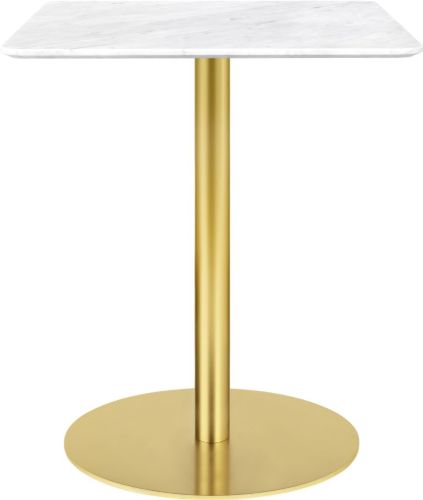 GUBI 1.0 Dining Table 60x60 cm - White Carrara Marble/Brass Base