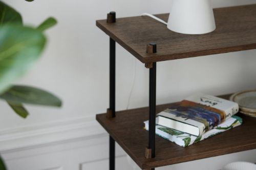 Moebe Shelving System Low 85x86 cm - Smoked Oak/Black