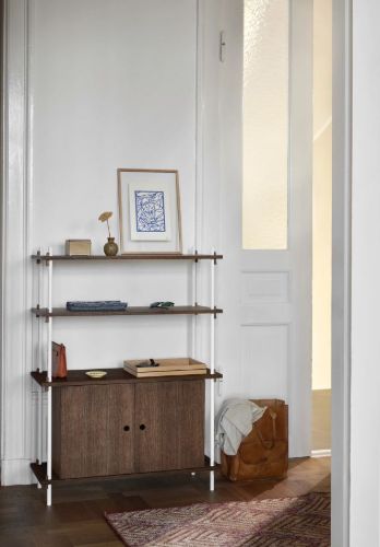 Moebe Shelving System Low 85x86 cm - Smoked Oak/White
