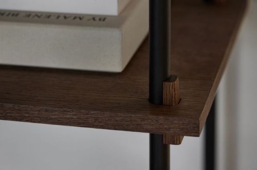 Moebe Shelving System Low/Double 85x162 cm - Smoked Oak/Black