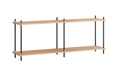 Moebe Shelving System S.65.2.B 65x162 cm - Oak/Black