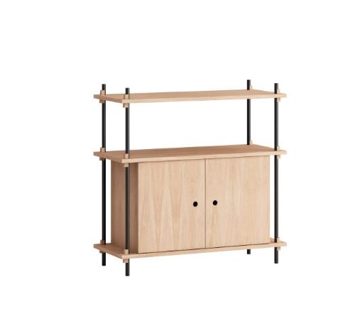 Moebe Shelving System S.85.1.B 85x85 cm - Oak/Black