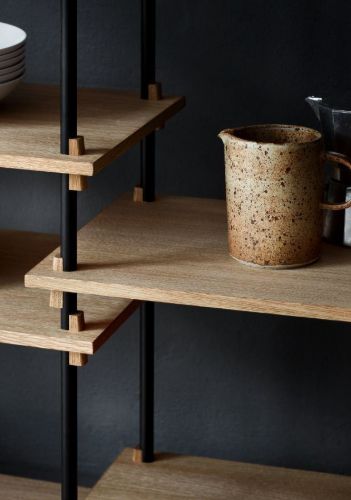 Moebe Shelving System S.85.1.B 85x85 cm - Oak/Black