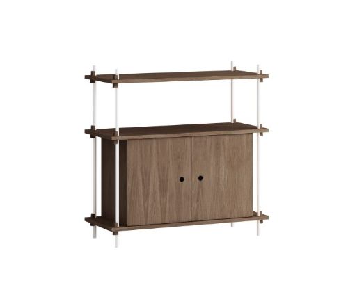 Moebe Shelving System S.85.1.B 85x85 cm - Smoked Oak/White