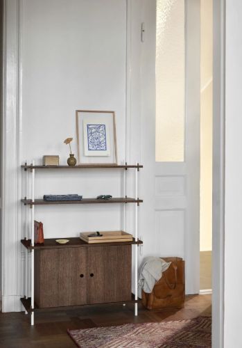 Moebe Shelving System S.85.1.B 85x85 cm - Smoked Oak/White