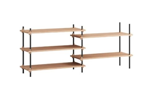 Moebe Shelving System S.65.2.A 65x162 cm - Oak/Black