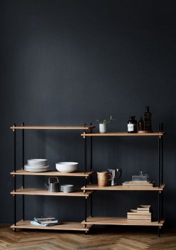 Moebe Shelving System S.65.2.A 65x162 cm - Oak/Black