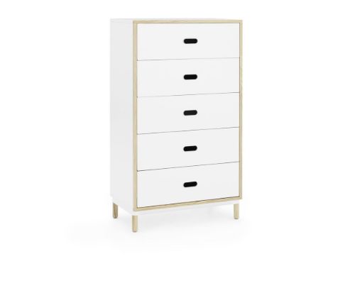 Normann Copenhagen Kabino Kommode 5 Skuffer H: 127 cm - Hvid