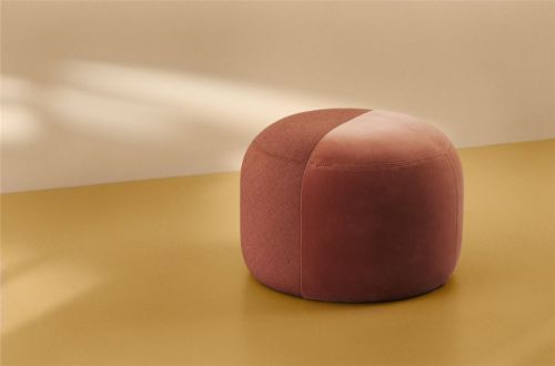 Warm Nordic Dainty Pouf Ø: 55 cm - Burnt Orange/Rusty Rose