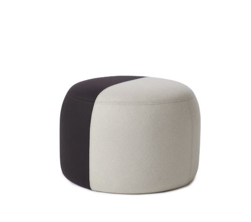 Warm Nordic Dainty Pouf Ø: 55 cm - Pearl Grey/Black