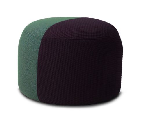 Warm Nordic Dainty Pouf Ø: 55 cm - Bordeaux/Hunter Green
