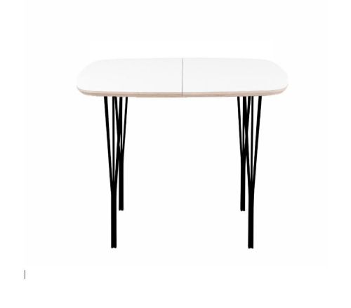 Haslev Symphony 86 Spisebord 90x90 cm - Hvid Laminat/Sort