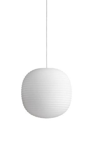 New Works Lantern Pendant Ø: 30 cm - Frosted White Opal Glass