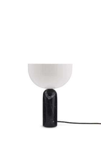 New Works Kizu Table Lamp Ø: 25 cm - Black Marble / White Acrylic