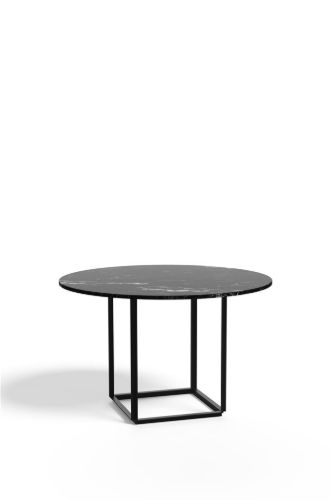 New Works Florence Dining Table Ø: 120 cm - Black Marquina Marble / Black
