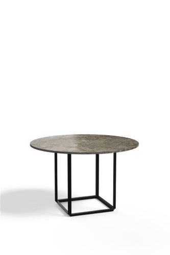 New Works Florence Dining Table Ø: 120 cm - Gris du Marais Marble / Black