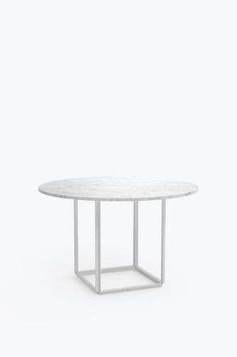 New Works Florence Dining Table Ø: 120 cm - White Carrera Marble/White