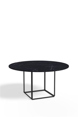 New Works Florence Dining Table Ø: 145 cm - Black Marquina Marble / Black