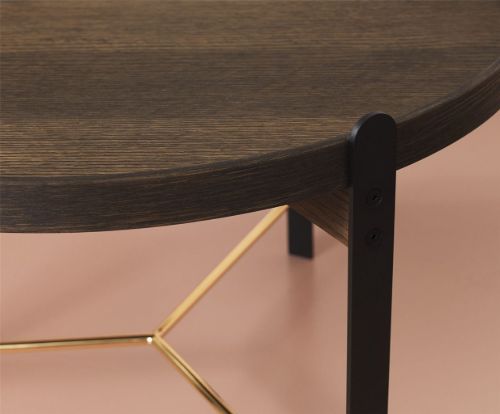 Warm Nordic Compose Bord Ø: 50 cm - Smoked Oak/Brass/Black