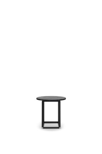 New Works Florence Side Table Ø: 50 cm - Black Marquina Marble / Iron Black