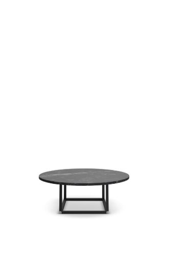 New Works Florence Coffee Table Ø:90 cm - Black Marquina Marble / Iron Black