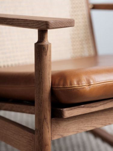 Warm Nordic Swing Rocking Chair H: 103 cm - Teak/Camel