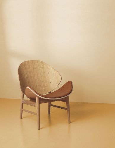 Warm Nordic The Orange Lounge Chair SH: 38 cm - Oak/Cognac