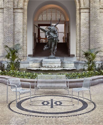 HAY Palissade Dining Arm Chair SH: 45 cm 2 Stk. - Hot Galvanised Steel