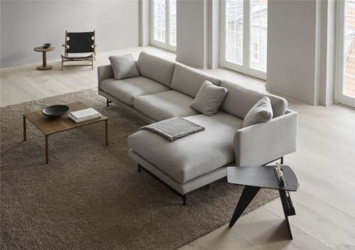 Fredericia Furniture 5625 Calmo 3 Pers. Sofa m. Chaiselong 80 L: 250 cm - Sunniva 717/Lakeret Eg