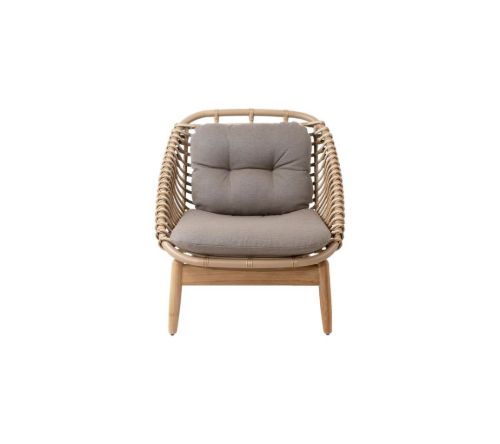 Cane-line Outdoor Strington Loungestol inkl. AirTouch Hyndesæt SH: 40 cm - Natural/Teak m. Weave