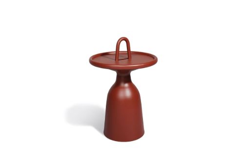 Mindo 104 Side Table w. Handle  Ø: 40 cm - Terra. Red