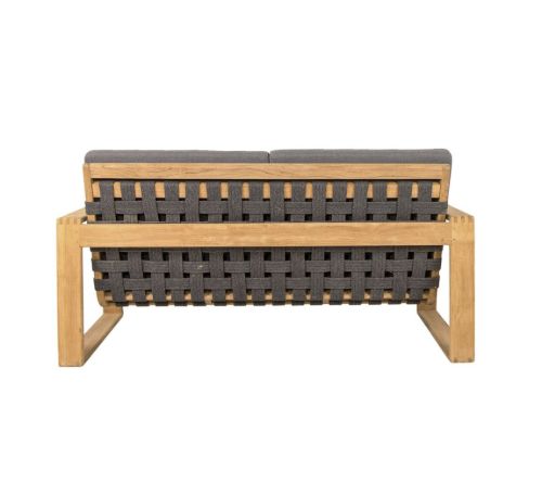 Cane-line Outdoor Endless Soft 2 Pers. Sofa inkl. Hyndesæt L: 162 cm - Soft Rope Dark Grey/Teak