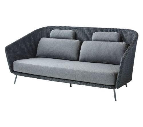 Cane-line Outdoor Mega 2 Pers. Sofa inkl. AirTouch Hyndesæt L: 203 cm - Graphite/Weave
