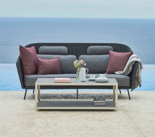 Cane-line Outdoor Mega 2 Pers. Sofa inkl. AirTouch Hyndesæt L: 203 cm - Graphite/Weave