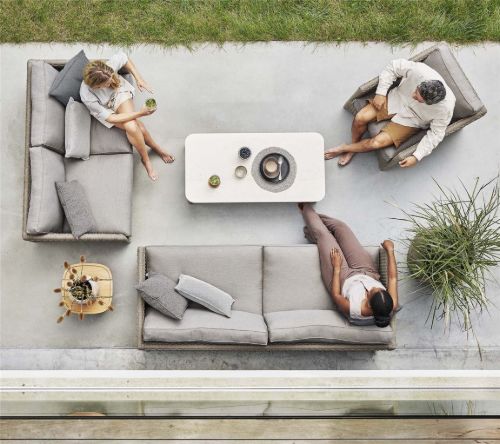 Cane-line Outdoor Diamond 2 Pers. Sofa inkl. Natté Hyndesæt L: 150 cm - Taupe/Soft Rope