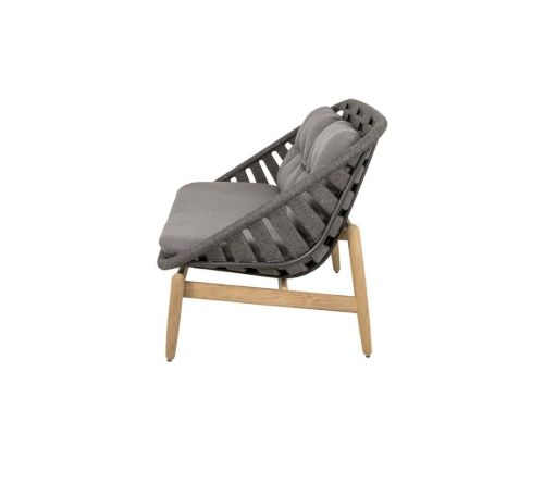 Cane-line Outdoor Strington 2 Pers. Sofa inkl. AirTouch Hyndesæt L: 135 cm - Dark Grey/Teak m. Soft Rope