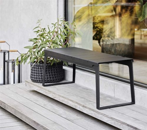 Cane-line Outdoor Copenhagen Bænk L: 121 cm - Lava Grey/Aluminium