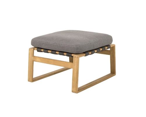 Cane-line Outdoor Endless Soft Fodskammel inkl. AirTouch Hynde H: 41 cm - Grey/Teak