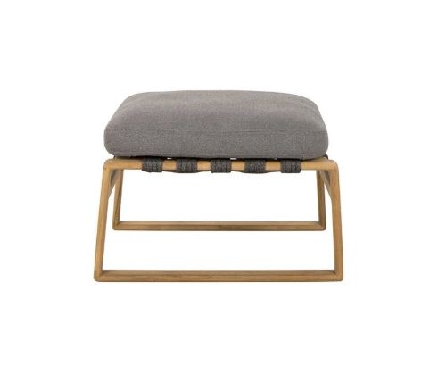 Cane-line Outdoor Endless Soft Fodskammel inkl. AirTouch Hynde H: 41 cm - Grey/Teak