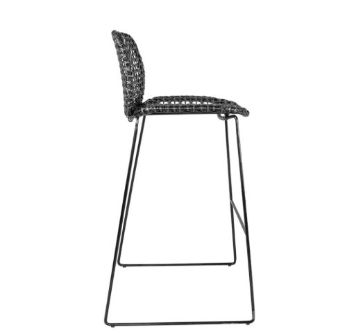 Cane-line Outdoor Vibe Stabelbar Barstol SH: 74 cm - Graphite/Black Weave