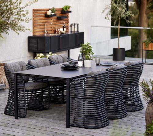 Cane-line Outdoor Basket Stol SH: 45 cm - Graphite Weave