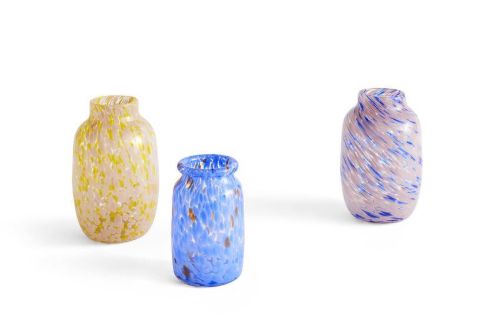 HAY Splash Vase Round L Ø: 18,5 cm - Light Pink/Yellow