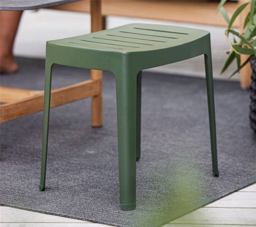 Cane-line Outdoor Cut Skammel H: 40 cm - Dark Green Aluminium