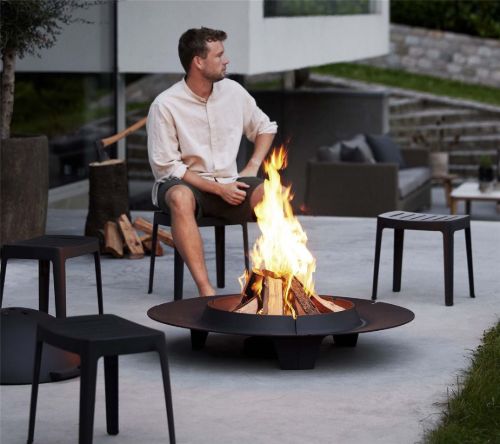 Cane-line Outdoor Cut Skammel H: 40 cm - Black Aluminium