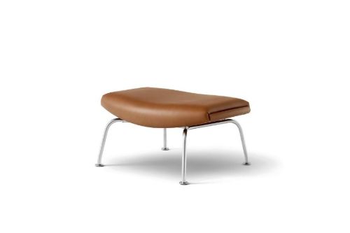 Fredericia Furniture Erik Jørgensen Wegner OX Ottoman H: 36 cm - Max 95 Cognac Læder/Børstet Krom