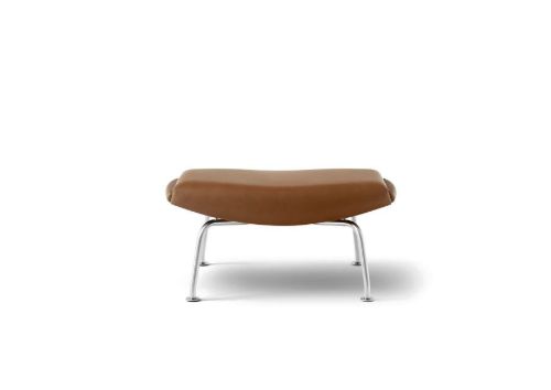 Fredericia Furniture Erik Jørgensen Wegner OX Ottoman H: 36 cm - Max 95 Cognac Læder/Børstet Krom